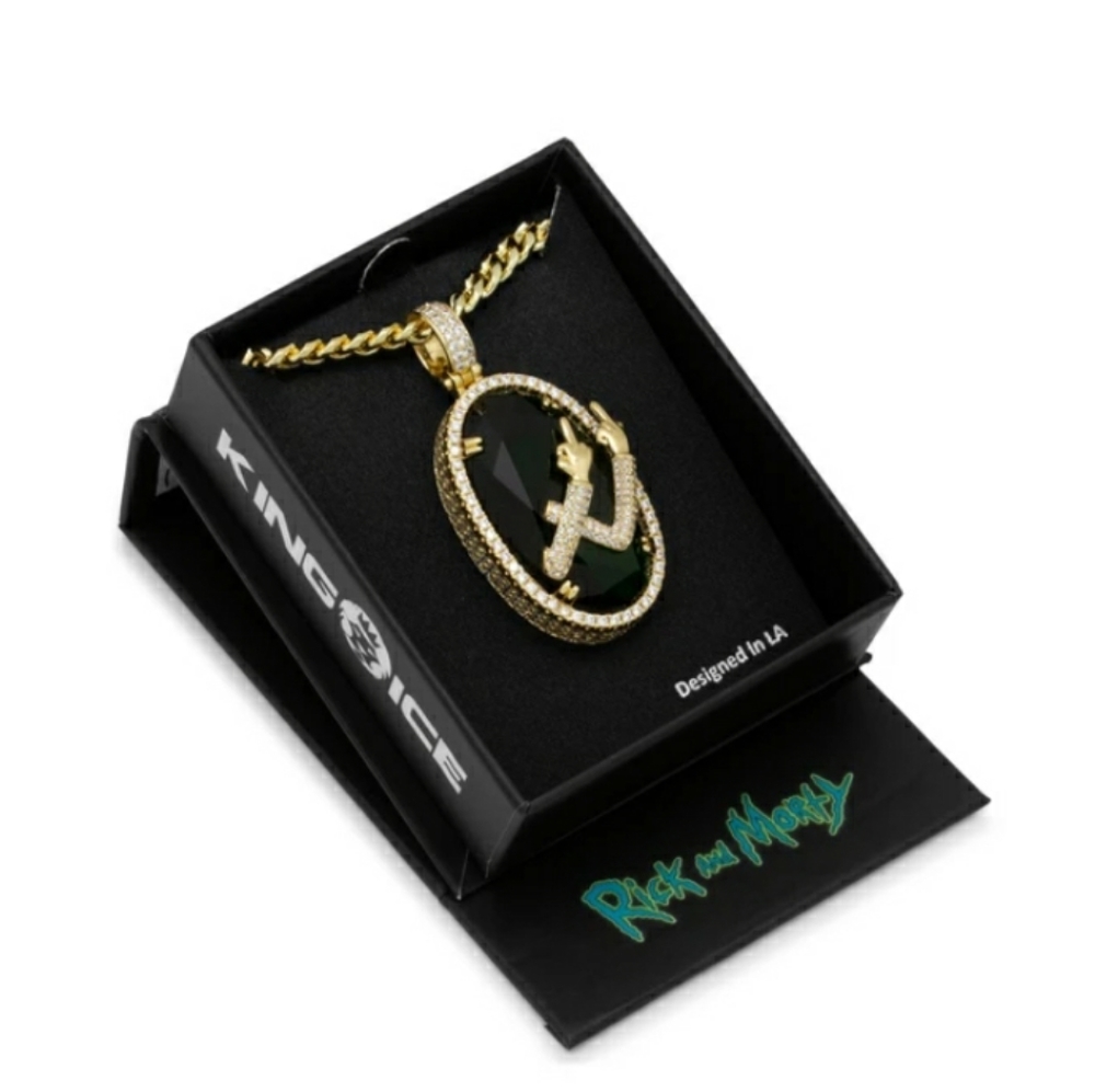 King Ice × Rick & Morty - Portal Flip Necklace 14k